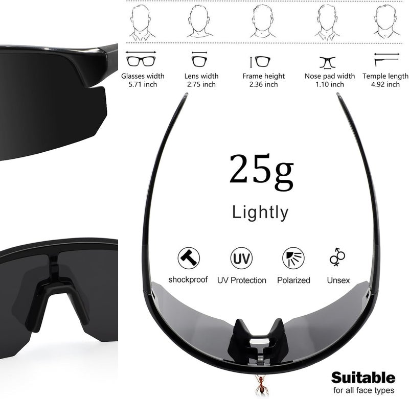 BangLong Polarized Sports Sunglasses for Men Women - UV Protection Sun Glasses for Running Baseball Cycling Bike Fishing - Image 4